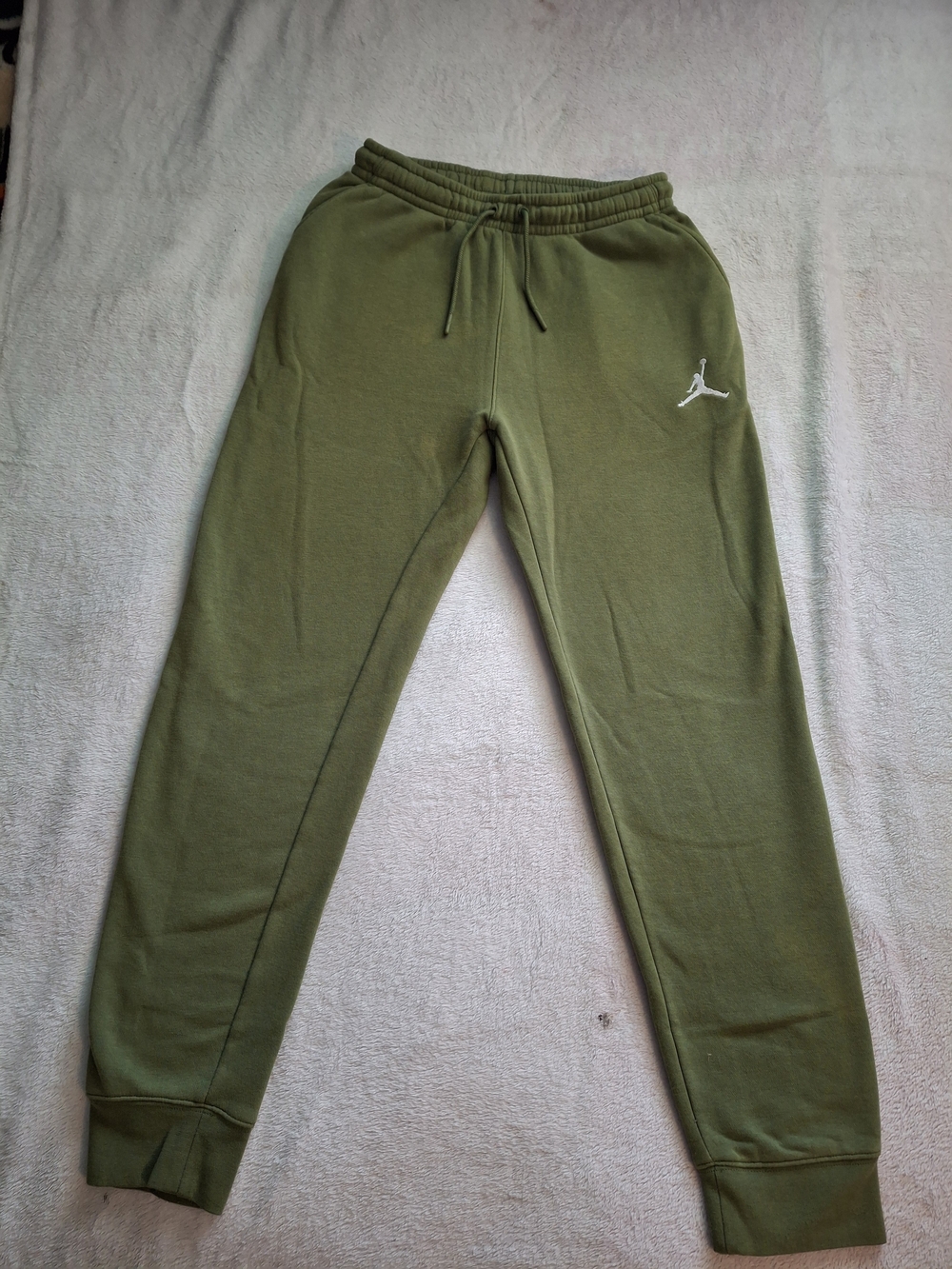 Jordan Olive Green Fleece Joggers with White Jumpman